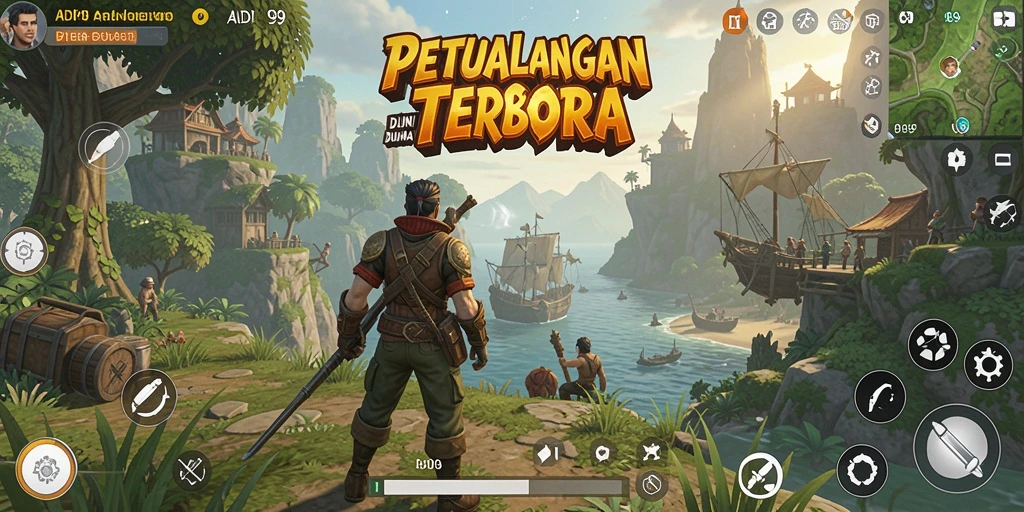 Screenshot ADI99 yang menampilkan pemain menjelajahi dunia terbuka yang luas.