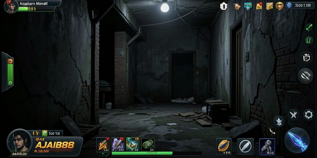 Tampilan gameplay AJAIB88 yang menakutkan dan menegangkan.