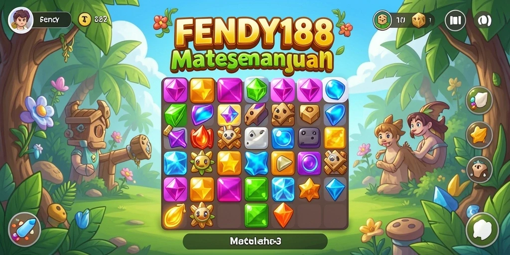 Tampilan gameplay FENDY188 dengan elemen warna-warni yang mencolok.