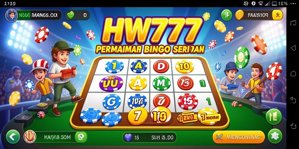 Tampilan menarik gameplay bingo dalam aplikasi HW777.