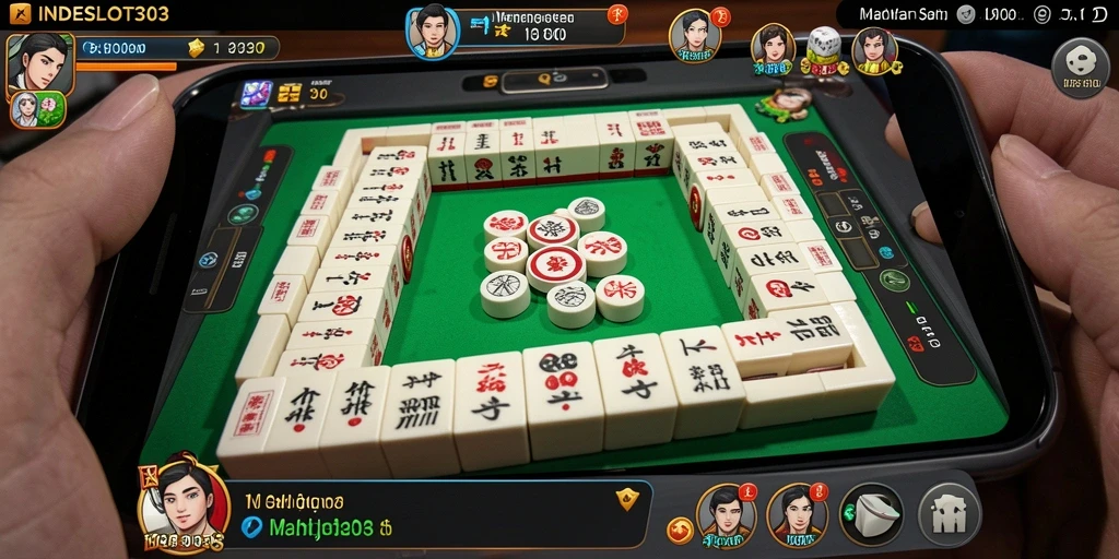 Tampilan gameplay Mahjong di INDESLOT303 yang menakjubkan.