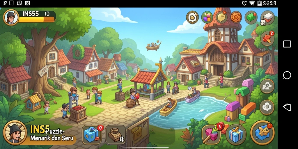 Screenshot gameplay INS55 menampilkan tantangan Puzzle yang menarik.