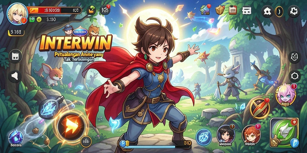 Tampilan gameplay INTERWIN yang menarik dan penuh warna.