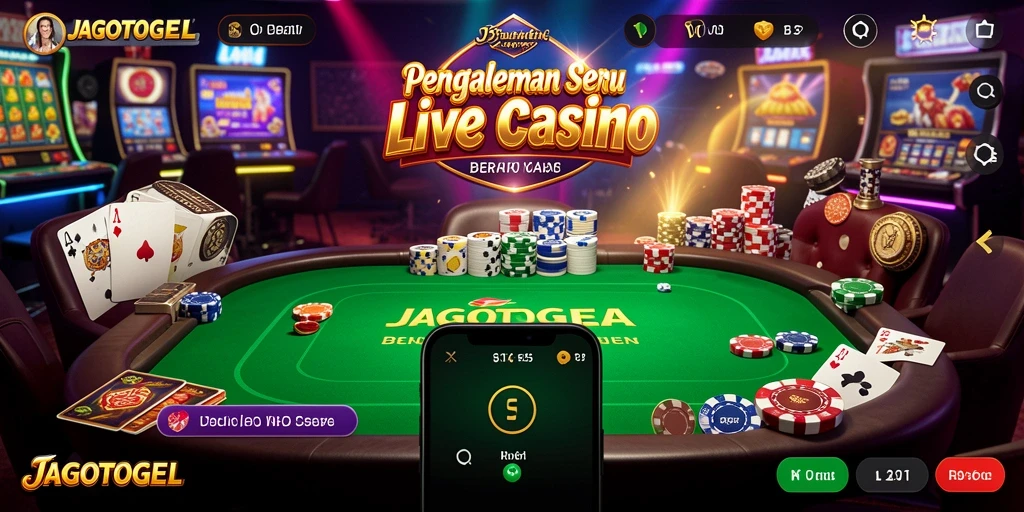 Screenshot gameplay JAGOTOGEL yang menampilkan dealer langsung dan berbagai permainan seru.