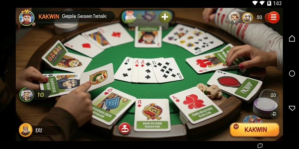 Tampilan gameplay KAKWIN yang menarik dengan suasana Gaple.
