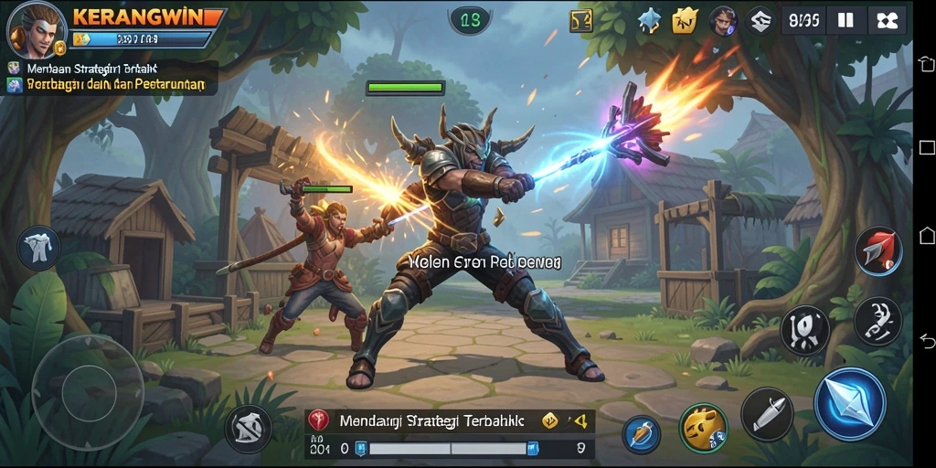 Tangkapan layar utama KERANGWIN menampilkan aksi strategis mendebarkan dalam gameplay.