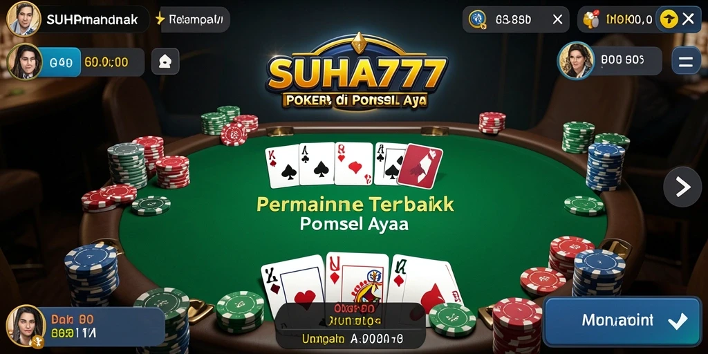 Tampilan gameplay seru di SUHU777 dengan suasana Poker yang mendebarkan.