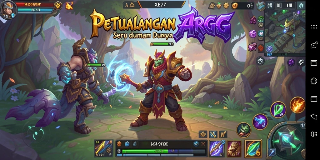 Tampilan mendebarkan dari pertempuran ARPG XE77 yang seru.