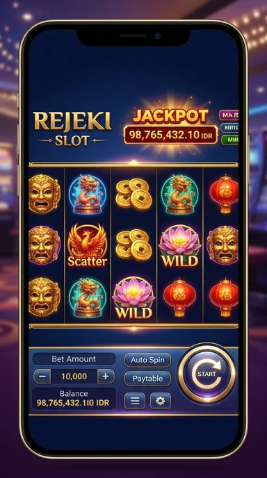 Tampilan antarmuka utama aplikasi rejeki yang sederhana dan intuitif.